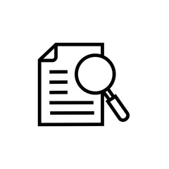 Document and magnifier icon. Vector illustration eps 10