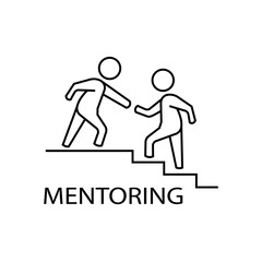 Icon of mentoring and helping another person. Vector illustration eps 10