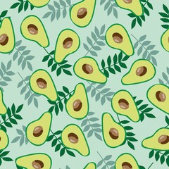 seamless pattern with avocado