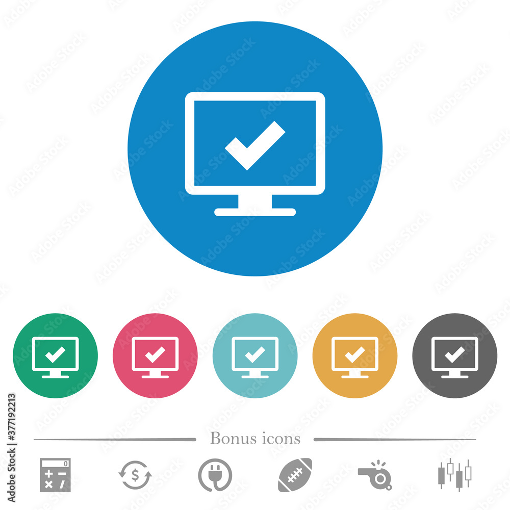 Poster accept display settings flat round icons
