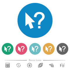Help cursor flat round icons