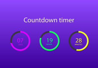 countdown timer design website clock. Vector illustration eps 10