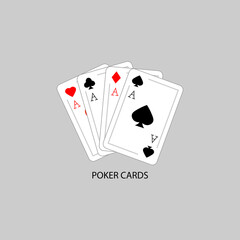 Realistic poker cards icon. Vector illustration eps 10