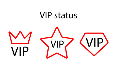 Set of VIP status icons. Vector illustration eps 10