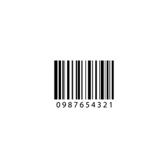 Barcode icon. Black barcode sign. Vector illustration eps 10