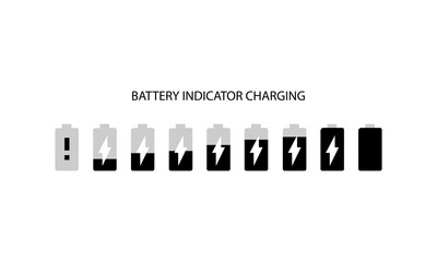 battery indicator charging set flat Icon.Vector illustration of eps 10