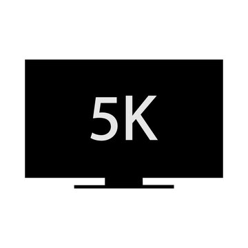 Computer icon with the inscription 5K. Vector illustration eps 10