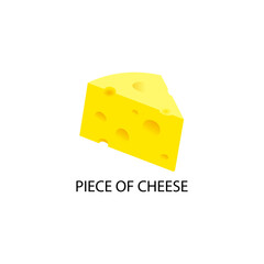 Icon realistic piece of cheese. Vector illustration eps 10
