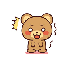 Obraz na płótnie Canvas Isolated shocked bear kawaii. Emoji of a bear - Vector