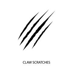 Claw scratches black sign icon. Vector illustration eps 10