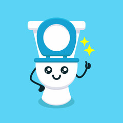 Naklejka premium Cute toilet mascot design illustration