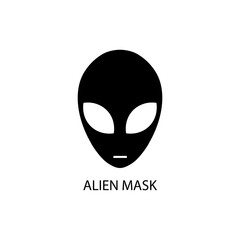 Alien mask black sign icon. Vector illustration eps 10