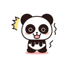 Isolated shocked bear kawaii. Emoji of a bear - Vector
