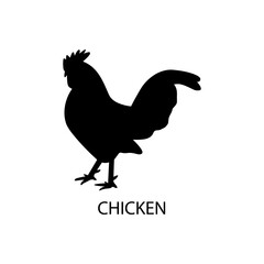 Chicken black sign icon. Vector illustration eps 10