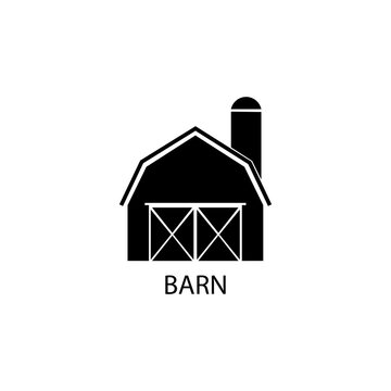 Barn black sign icon. Vector illustration eps 10