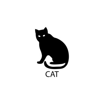 Cat black sign icon. Vector illustration eps 10
