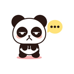 Isolated bored bear kawaii. Emoji of a bear - Vector