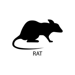 Rat black sign icon. Vector illustration eps 10