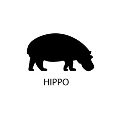 Hippo black sign icon. Vector illustration eps 10