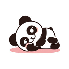 Isolated sleeping bear kawaii. Emoji of a bear - Vector