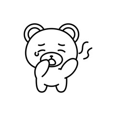 Isolated bear crying kawaii. Emoji of a bear - Vector