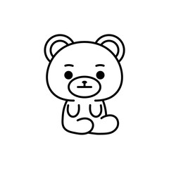Fototapeta na wymiar Isolated sitting bear kawaii. Emoji of a bear - Vector
