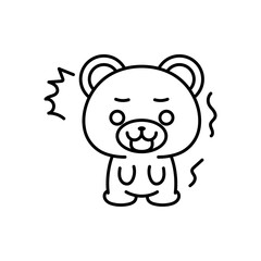 Isolated shocked bear kawaii. Emoji of a bear - Vector