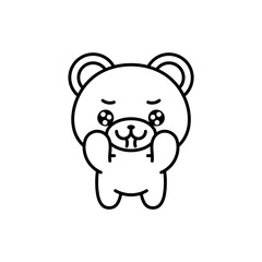 Isolated bear in love kawaii. Emoji of a bear - Vector