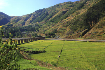 Naklejka premium Yunnan Kunming Dongchuan fields and mountains