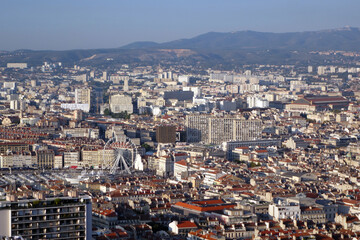 Marseille aerial panoramic view. Marseille is the second largest city of France.