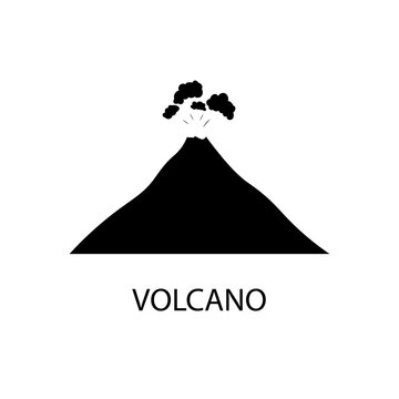 Volcano black sign icon. Vector illustration eps 10