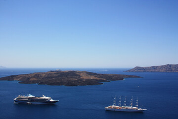 Panorama der Insel Santorini, Griechenland