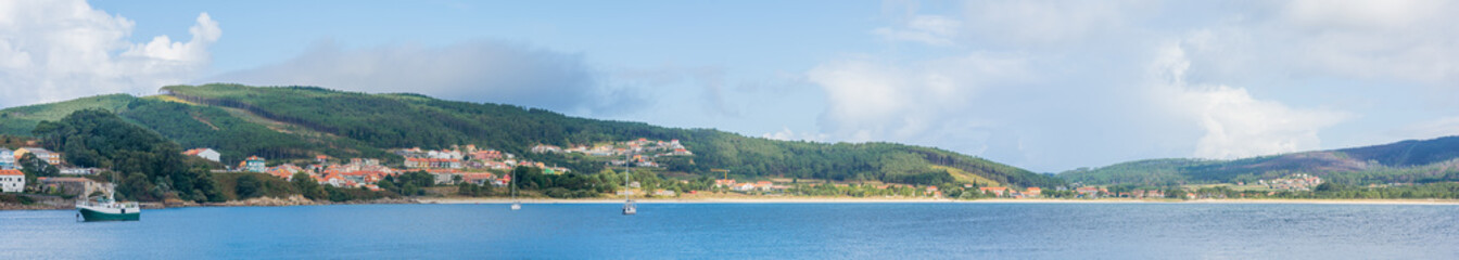 Fototapeta na wymiar Panorama of the Langosteira beach in Finisterre, Galicia, Spain.