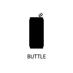 Bottle sign black icon with under drink. Vector illustration eps 10