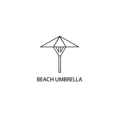 Beach umbrella black sign icon. Vector illustration eps 10