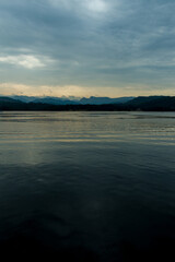 sunset over the lake