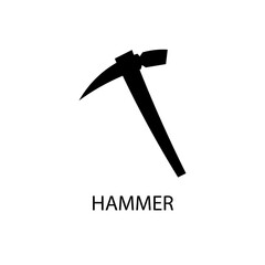 Hammer black sign icon. Vector illustration eps 10