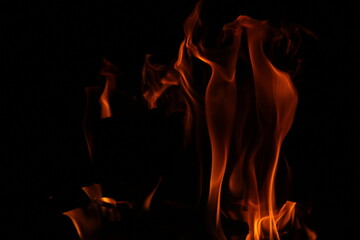 legna che brucia nel camino con fiamma