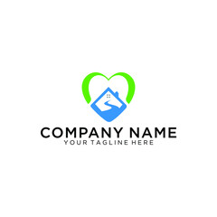 House Care Love Logo Template Design Vector, Emblem, Design Concept, Creative Symbol, Icon