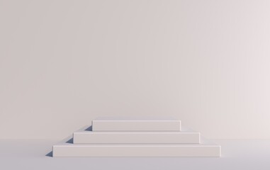 Rectangular 3D podium for product demonstration in gray, 3d render