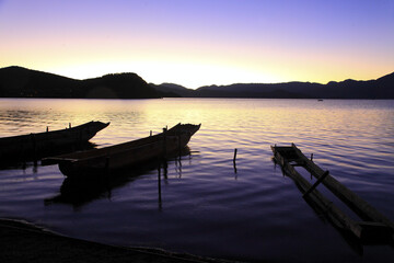 Yunnan Lijiang Ninglang Lugu Lake Dawn