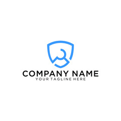 Safe protection logo - shield and red check mark or tick symbol. Defense, security and safety vector icon.