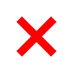 red cross mark isolate vector 