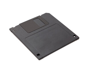 Black square floppy disk on white background