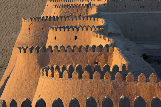 Ancient walls of the city of Khiva, Uzbekistan