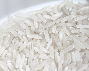 Arroz, Rice. Raw white rice in close-up. full-screen photography.