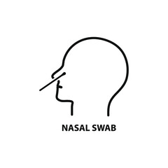 Nasal swab test icon design. COVID-19 viruses check symbol concept isolated on white background. Vector illustration