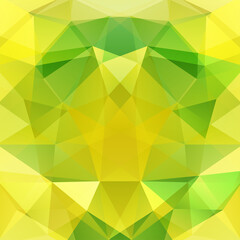 Fototapeta premium Geometric pattern, polygon triangles vector background in yellow, green  tones. Illustration pattern