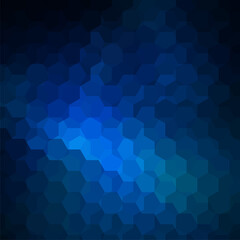 Abstract background consisting of dark blue hexagons. Geometric design for business presentations or web template banner flyer. Vector illustration