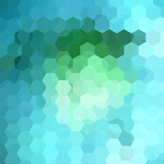 Fototapeta na wymiar Background made of blue, green hexagons. Square composition with geometric shapes. Eps 10